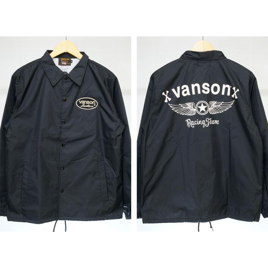 VANSON（バンソン） ロゴプリント 裏地付き ナイロンコーチジャケット