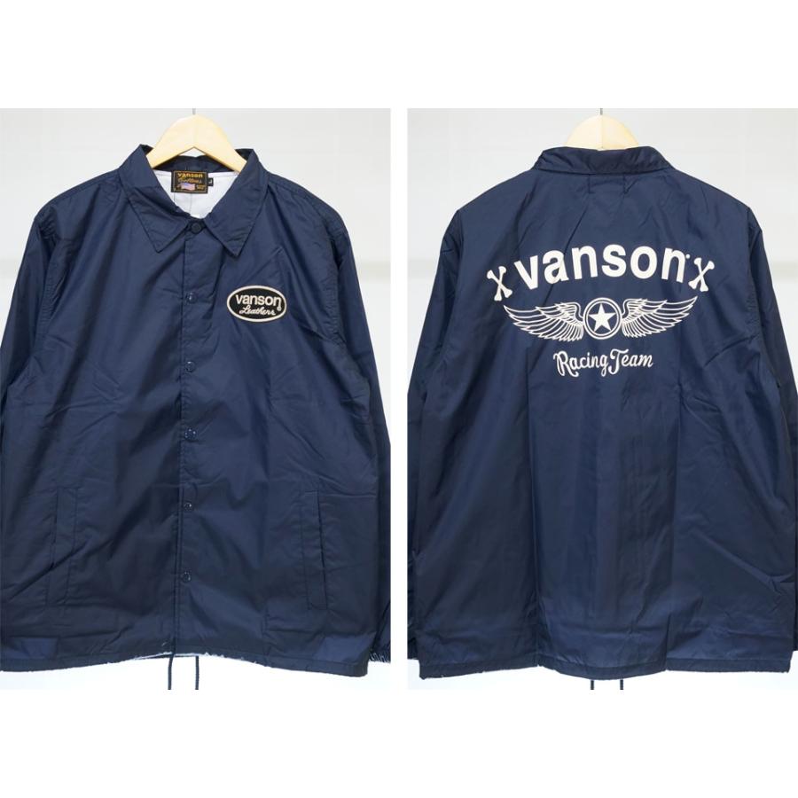 ★一点限 新品 VANSON Lサイズ ナイロンジャケット コーチジャケット VANSON（バンソン） ロゴプリント 裏地付き ナイロンコーチジャケット