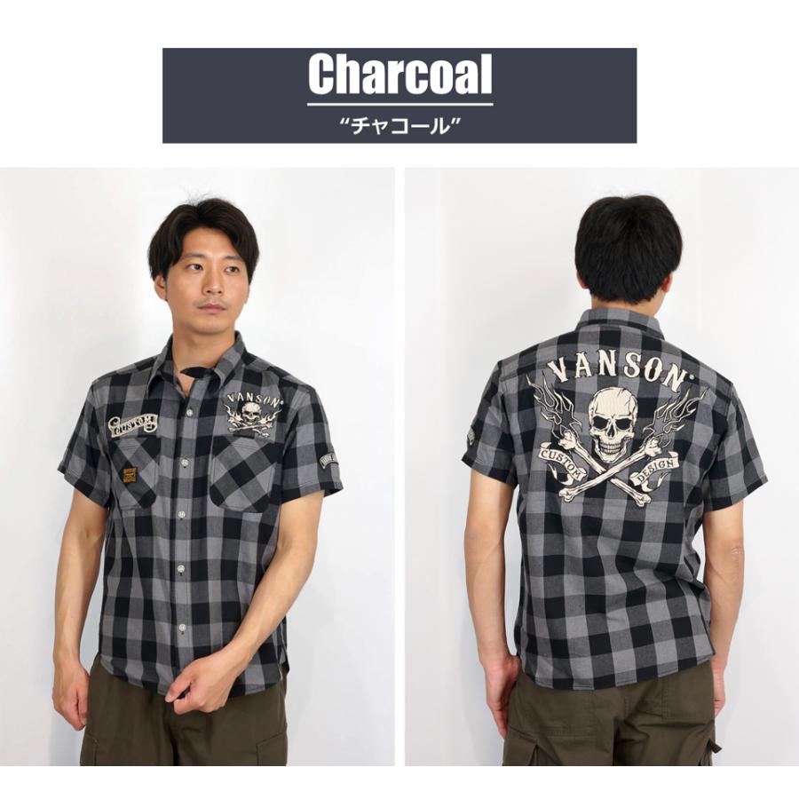 タロス様おまとめ品　【Ranger's】刺繍 ウエスタンシャツ バンソンシャツ VANSON（バンソン） クロスボーンスカル刺繍 半袖チェックシャツ