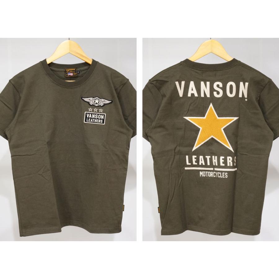VANSON バンソン レッドスター刺繍 半袖Tシャツ メンズ 新作2024