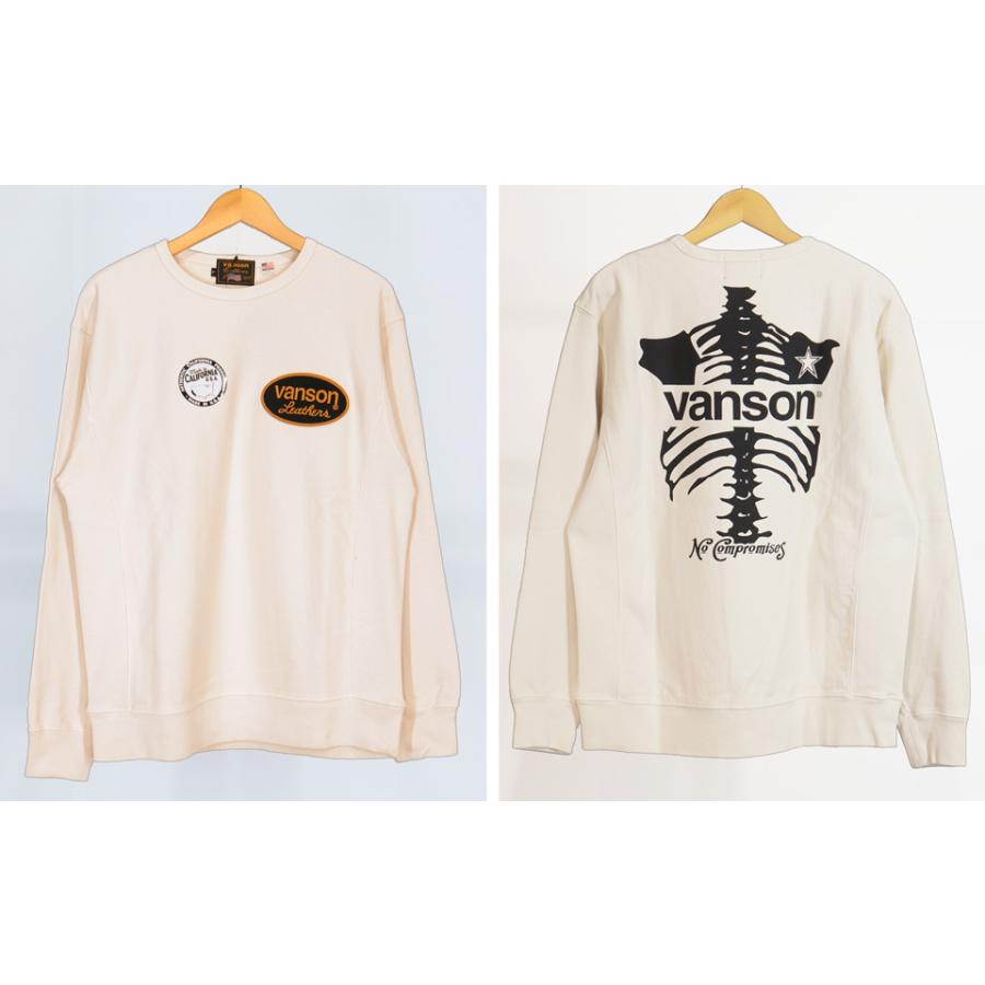 VANSON（バンソン） スケルトンボーン プリント スウェットトレーナー 