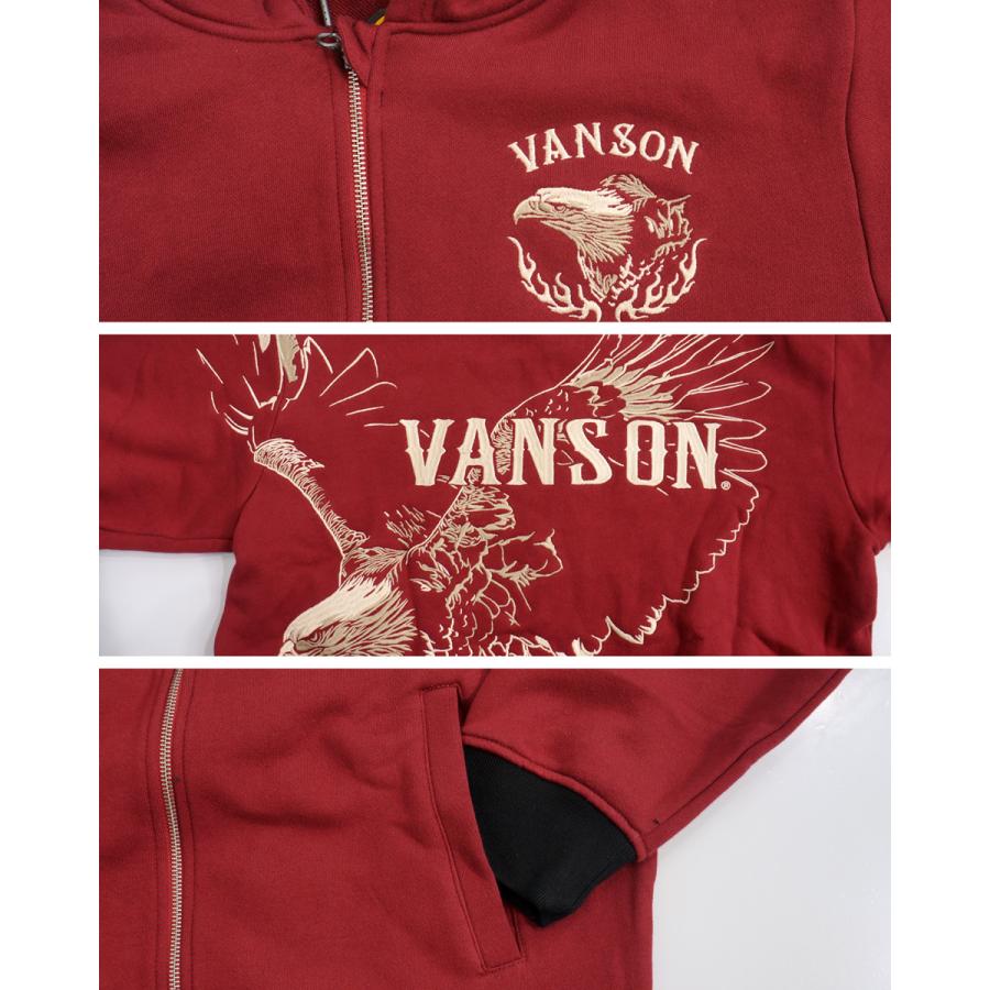バンソン イーグル刺繍 スウェットパーカー メンズ 新作2025年モデル VANSON nvsz-2513_7