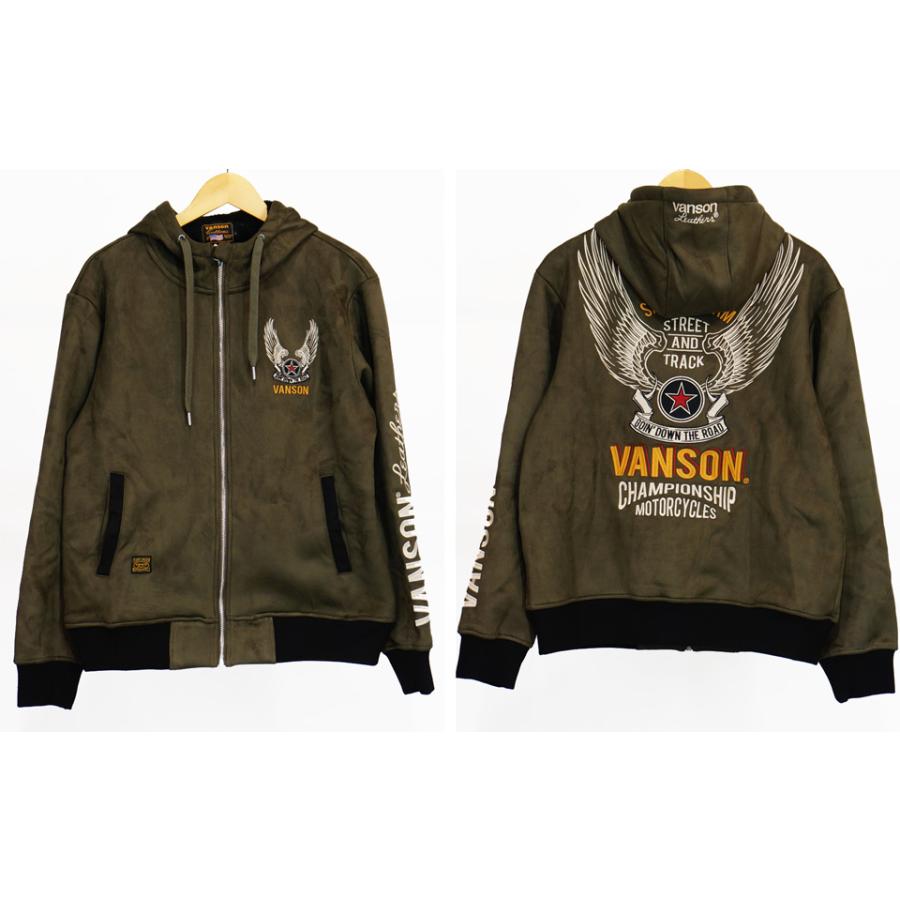 バンソン フライングスター刺繍 裏ファー 起毛ボンディングパーカー メンズ 新作2025年モデル VANSON nvsz-2515_11