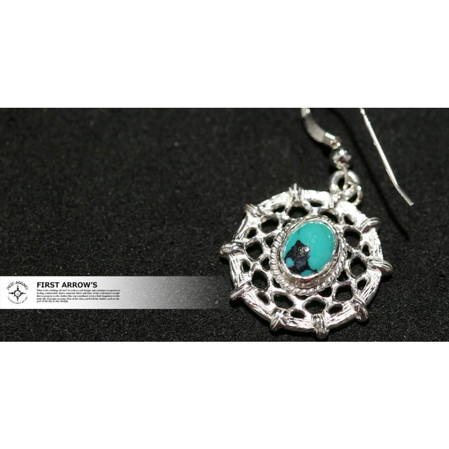 ポイント2倍!!ファーストアローズ ターコイズ付 Dream Catcher フックピアス 単品 FIRST ARROWS o-254の画像