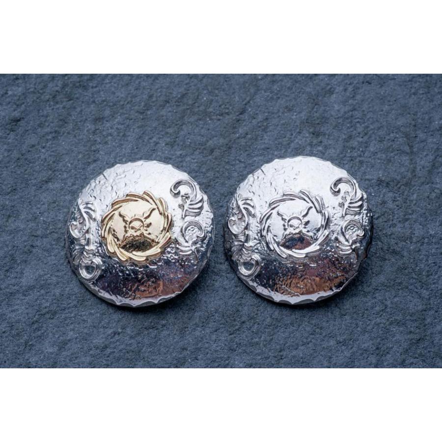 ポイント2倍!!ファーストアローズ SV SPメタル付き 浮きカラ草彫り コンチョョ 丸カンタイプ FIRST ARROWS o-291の画像