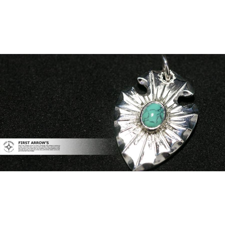 ポイント2倍!!ファーストアローズ ターコイズ付 ライジングサンアローメタル Sサイズ ペンダントトップ FIRST ARROWS p-611の画像