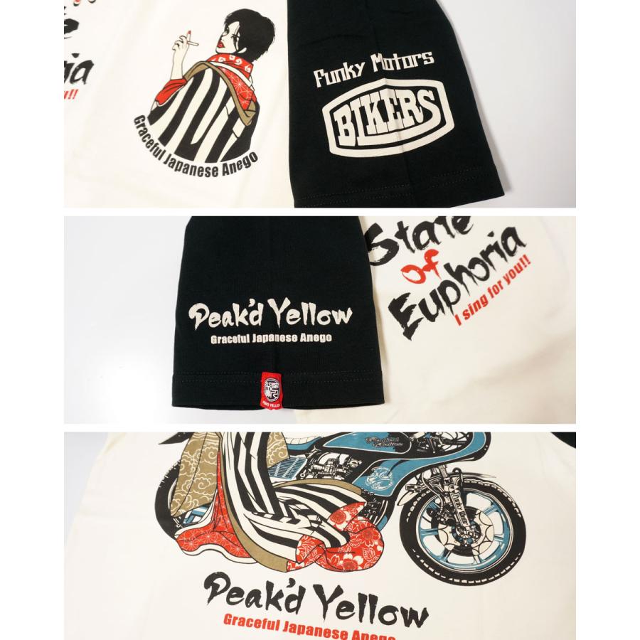 PEAK'D YELLOW ピークドイエロー Z2バイク 姉御 和柄 半袖T