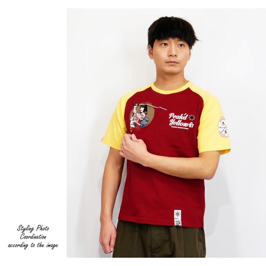 PEAK'D YELLOW（ピークドイエロー） 姐御無双 日本刀 和柄 半袖Tシャツ