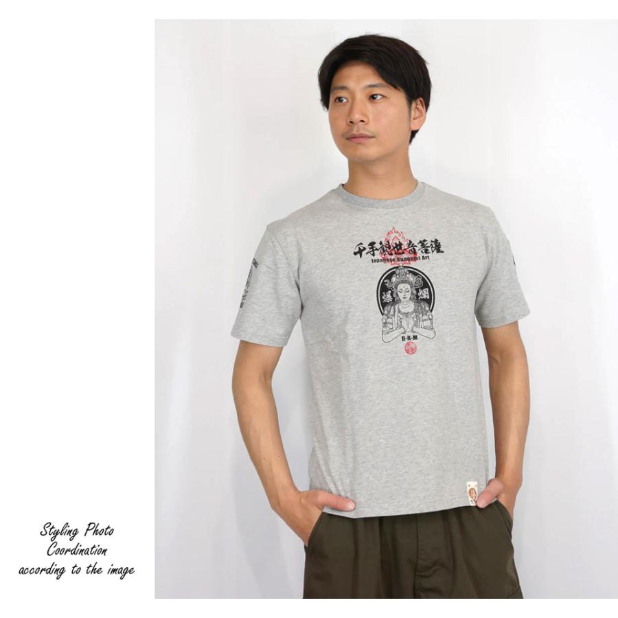 B-R-M 爆裂爛漫娘 爆裂爛漫娘 千手観世音菩薩 和柄 半袖Tシャツ メンズ