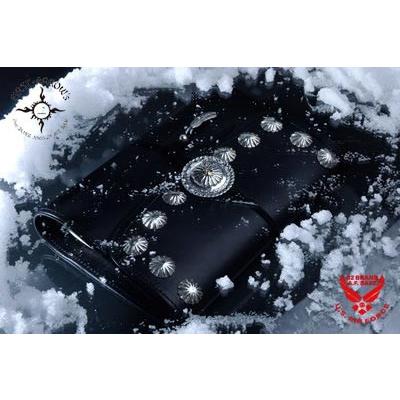 FIRST ARROW's - 尖んがり2倍!! ファーストアローズ 鷲羽毛＆ビーズ SV＆K18付コンチョ 付き添い人 コンチョL + コンチョMSx10付 なめし革取り合わせ万覚え帳仕掛ける sb-013 キッチン、日用品、文具-システム手帳-手帳、日記、家計簿