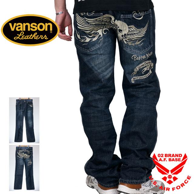 美品バンソンデニム28インチウィングスカル刺繍 VANSON 24h限定P最大16倍!