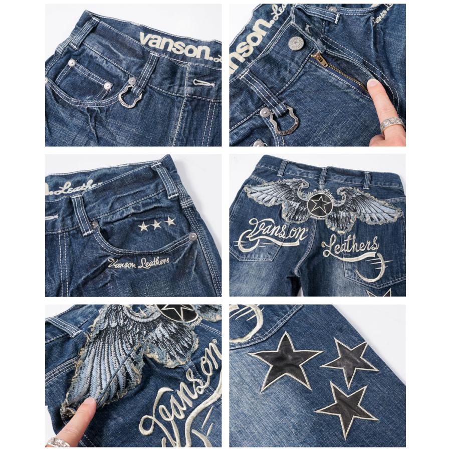 VANSON（バンソン） フライングスター 刺繍 デニムパンツ メンズ