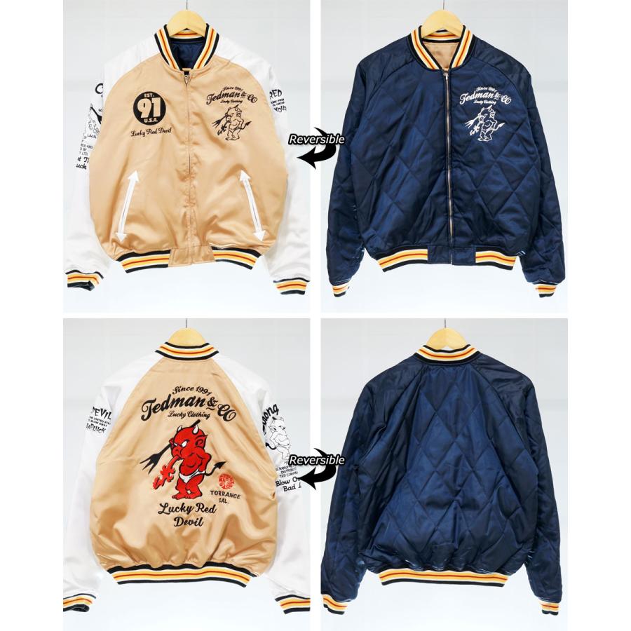 TEDMAN テッドマン エンブレム刺繍 リバーシブル サテン スカジャン