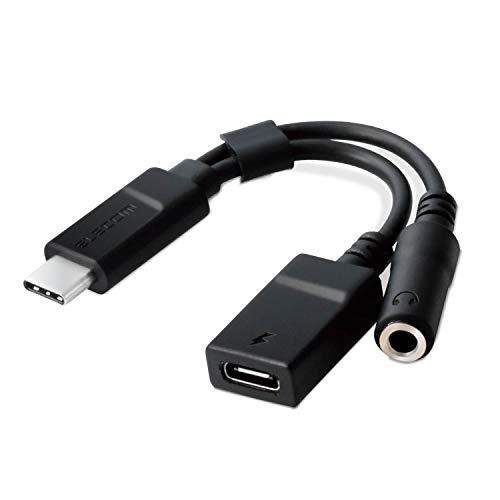 エレコム オーディオアダプタ 変換ケーブル USBC & 3.5mm イヤホン アナログ音声出力 充電しながら音楽が聴ける 0.1m マイ