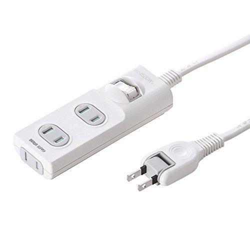 サンワサプライ 火災予防安全タップ 2P3個口 ホワイト 2m TAPTSH32SWN