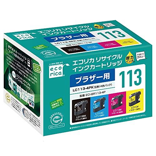 エコリカ ブラザー LC1134PK対応リサイクルインク 4色パック ECIBR1134P 残量表示対応