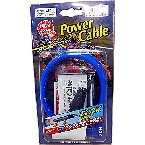 NGK (エヌジーケー) 2輪パワーケーブル (1本/ブリスターパック) キャップ:ブルー/Lタイプ ケーブル色:ブルー 【1189】 L1B