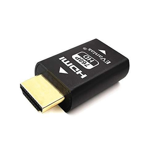 EVanlak (イヴァンラック) HDMI EDIDエミュレーター パススルー 第3世代 プレミアムアルミニウム エミュレーター アダプター不要 Ma