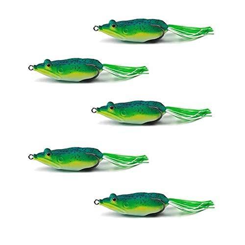 フロッグルアーカエルップウォーターバス釣り黒魚 5個 マルチカラー 雷魚バス釣りの必需品 ブルー 5個 使い勝手の良い