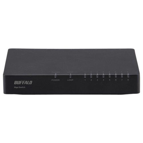BUFFALO Giga対応 プラスチック筺体 AC電源 8ポート ブラック スイッチングハブ LSW5-GT-8EP/BK