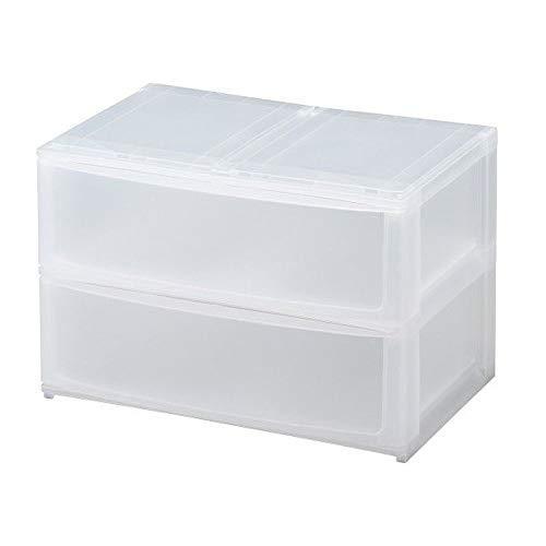 サンカ 小物収納 引出し ワイド 深2段 クリア 色 (幅39x奥行26.5x高さ26.5cm) ナチュラ ポスデコ NpdW-ACL 日本製