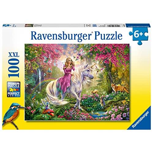 ラベンスバーガー (Ravensburger) ジグソーパズル 10641 7 ユニコーンに乗る少女 100ピース グレー 2X-Large