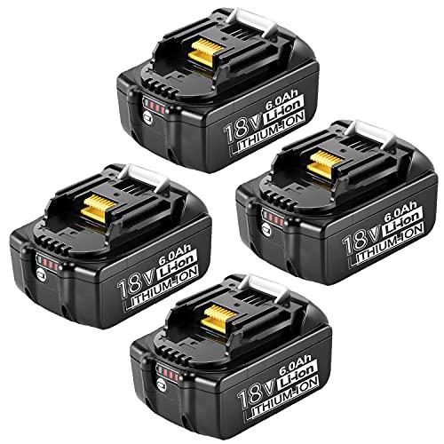 【4個セット】 マキタ 18V バッテリー 互換 bl1860b マキタ18V互換バッテリー 6.0Ah 互換バッテリー 電動工具用バッテリー LED