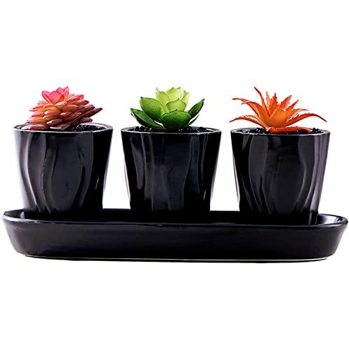 FaceColor 植木鉢 多肉植物鉢 サボテン鉢 サボテン鉢 陶器鉢 底穴付き セラミックトレー付き 植物なし プランター おしゃれ 北欧風スリット