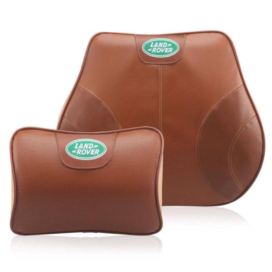 ランドローバー 本革 低反発ウレタン ネックパッド 腰クッション ブラウン LAND ROVER イヴォーク ディスカバリー スポーツ レンジ