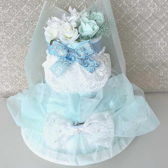 おむつケーキ 姫 ご子息 ご令嬢 ラグジュアリー かわいい 上品 シンプル インテリア　出産祝い オムツケーキ 男の子 女の子 |  | 01