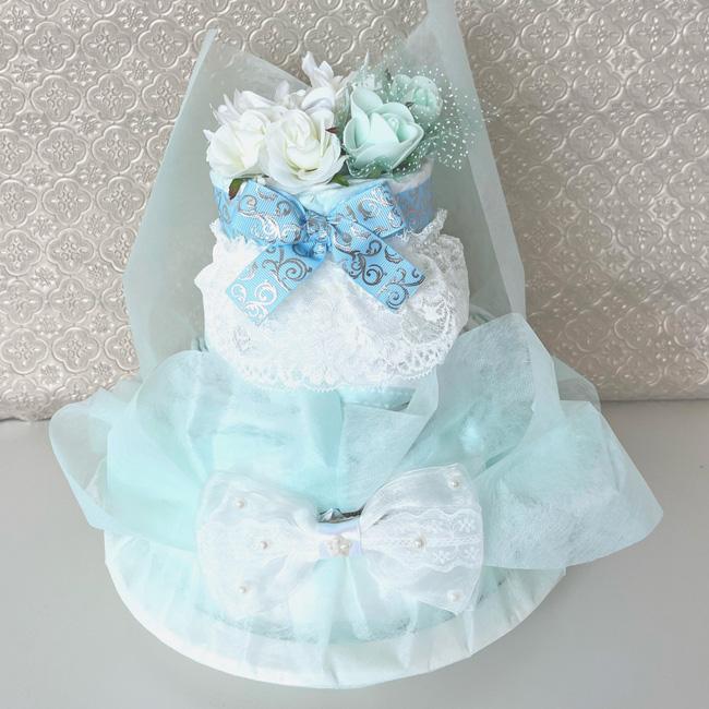 おむつケーキ 姫 ご子息 ご令嬢 ラグジュアリー かわいい 上品 シンプル インテリア　出産祝い オムツケーキ 男の子 女の子 |  | 02