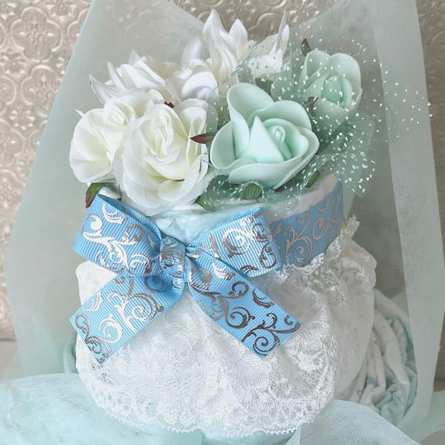 おむつケーキ 姫 ご子息 ご令嬢 ラグジュアリー かわいい 上品 シンプル インテリア　出産祝い オムツケーキ 男の子 女の子 |  | 03