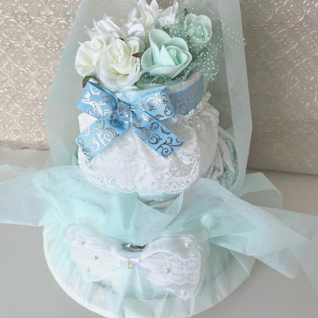 おむつケーキ 姫 ご子息 ご令嬢 ラグジュアリー かわいい 上品 シンプル インテリア　出産祝い オムツケーキ 男の子 女の子 |  | 04