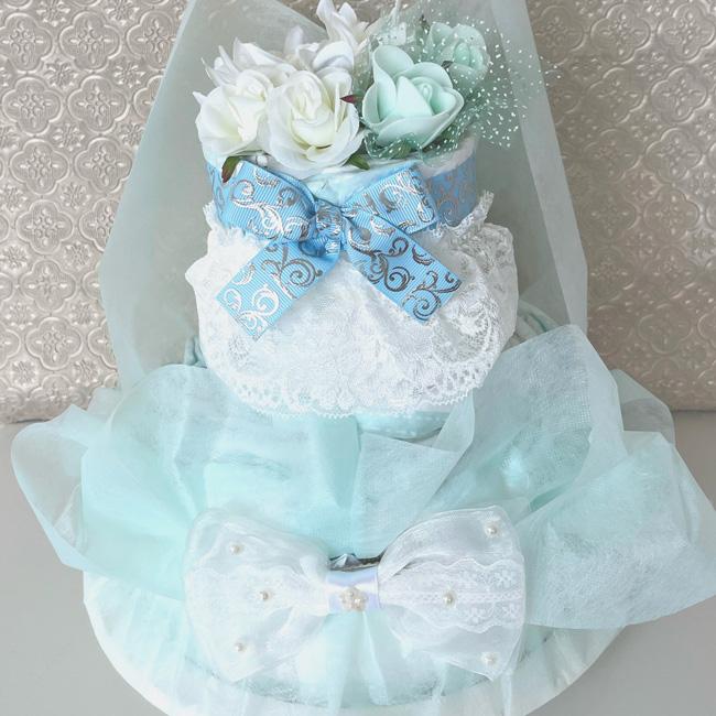 おむつケーキ 姫 ご子息 ご令嬢 ラグジュアリー かわいい 上品 シンプル インテリア　出産祝い オムツケーキ 男の子 女の子 |  | 05