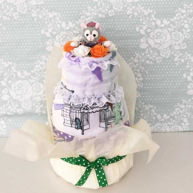 おむつケーキ 出産祝い ジェラトーニ ディズニーシー限定商品付 女の子 憧れの 猫ちゃん ねこ 男の子 ディズニー
