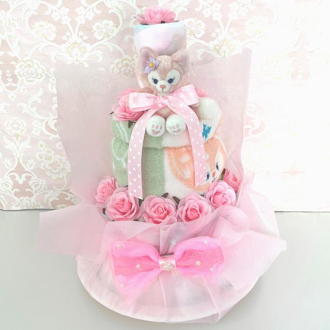 おむつケーキ リーナベル ディズニー リーナ・ベル オムツケーキ ピンク人気 女の子 パンパース かわいい 花 誕生日 クリスマス ひなまつり | Disney | 01