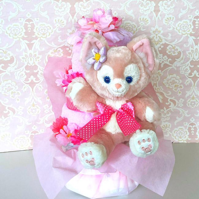 おむつケーキ リーナベル パペット ディズニー 出産祝い ディズニーシー限定商品付 オムツケーキ 人気 女の子 ピンク かわいい 花 誕生日 クリスマス ひなまつり | Disney | 09