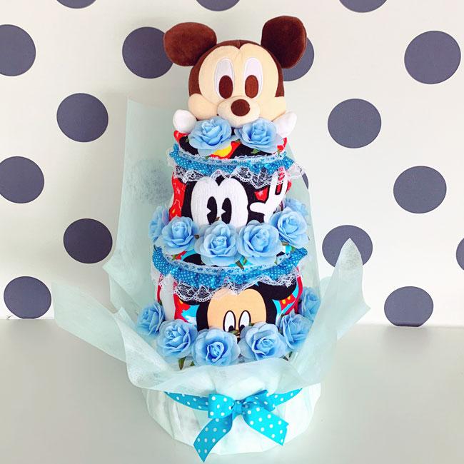 おむつケーキ ペット　オムツケーキ プードル　犬　誕生日プレゼント　出産祝い Disney（ディズニー） 出産祝い おむつケーキ パペット ミッキー