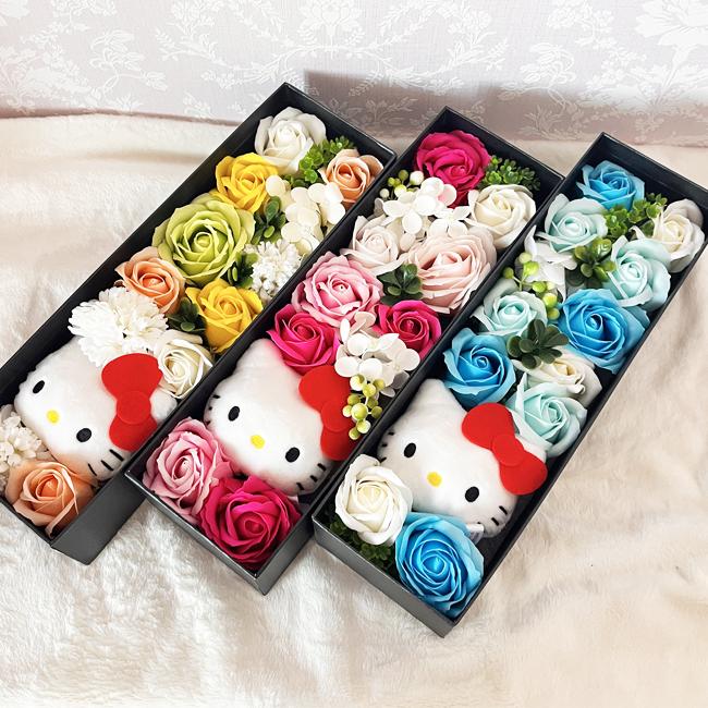 キティ お祝い 結婚式 電報 大人 結婚祝い 誕生日 花 サンリオ フラワーギフト プレゼント ギフト 枯れない花 フラワーアレンジメント ソープフラワー キティー | sanrio | 12