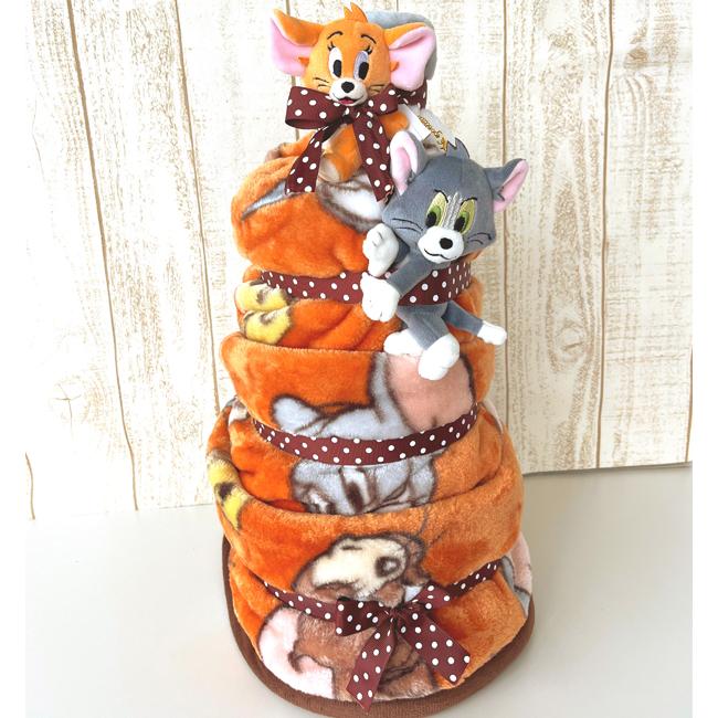 トムとジェリー おむつケーキ 出産祝い スペシャル トムとジェリーのブランケットやぬいぐるみキーホルダー グッズ プレミアムなオムツケーキ クリスマス ギフト |  | 08