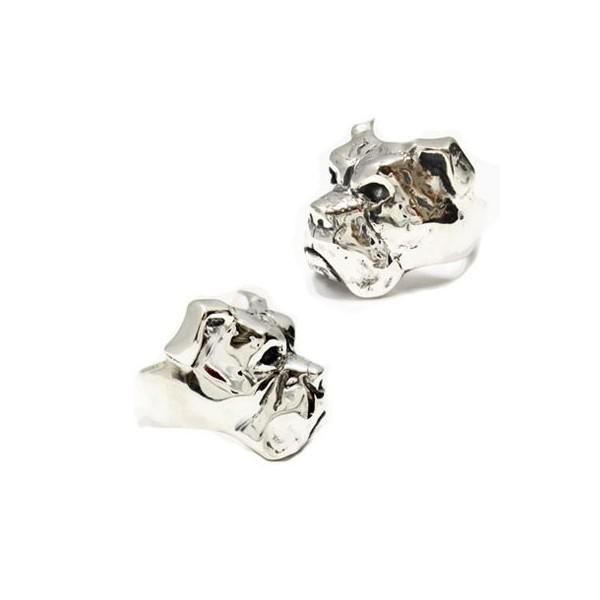 クレイジーピッグ Crazy Pig Designs リング ボクサードッグ 犬 cpd1045 送料無料 17号 シルバーアクセサリー メンズの画像