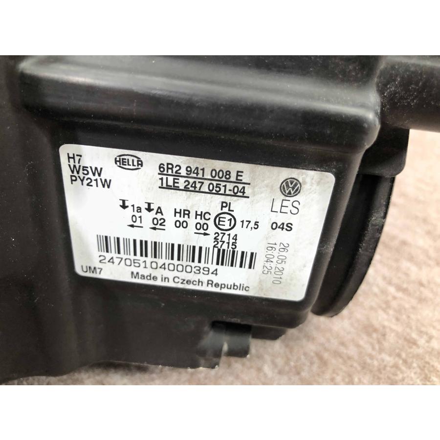 美品 磨き済み フォルクスワーゲン ポロ 6R 右 ヘッドライト ハロゲン