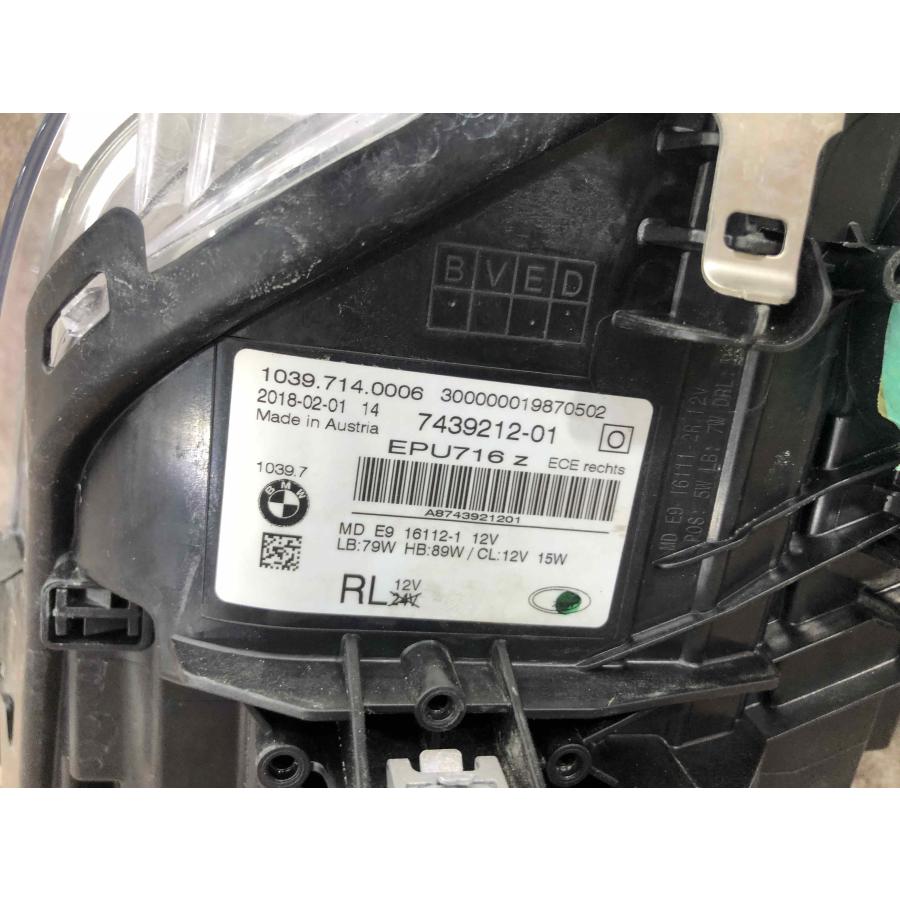 レンズ美品 磨き済み BMW 5シリーズ G30 G31 純正 右 ヘッドライト LED