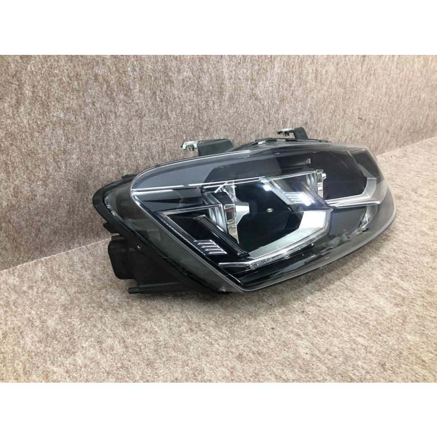 VW ポロ DBA-6RCBZ 右 ヘッドライト ハロゲン レンズ美品 磨き済み VW ポロ POLO 6RCBZ 6R 後期 LED ヘッドライト 右