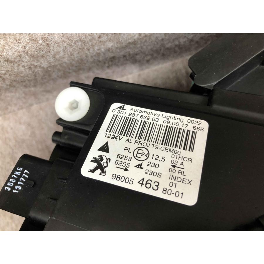 美品 磨き済み プジョー 308 T9 LED ヘッドライト 右 9800546380-01