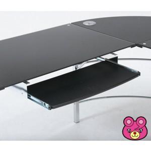 ガラスPCデスク L型 CT-1040 ホワイト ／インテリア：不二貿易70391