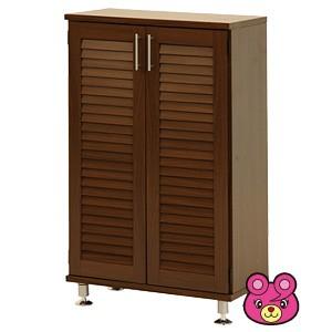 【新品・送料無料】ルーバーシューズボックス ブラウン ルーバーシューズボックス ブラウン ／インテリア：不二貿易90482