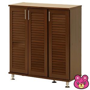 【新品・送料無料】ルーバーシューズボックス ワイド　ブラウン ルーバーシューズボックス ワイド ブラウン ／インテリア：不二貿易