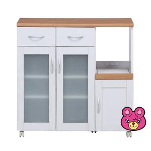 キッチンカウンター サージュ ホワイト×ナチュラル 幅90cm 99522