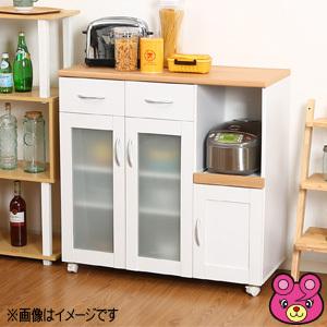 キッチンカウンター サージュ ホワイト×ナチュラル 幅90cm 99522